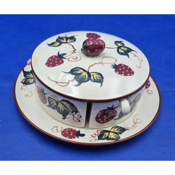 Vintage Fred Roberts Strawberry Jelly Jam Condiment Set 8 Pieces Japan - Picture 16 of 16